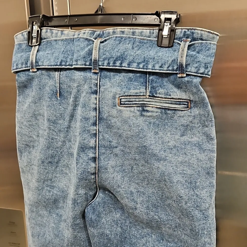 💕SEZANE💕 Austin Belted Paperbag Denim Trousers ~ Bleached Blue FR 36 NWOT - Image 15