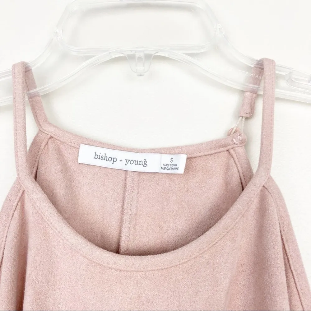 Bishop + Young Pink Faux Suede High Neck Dress Sz S - Image 2