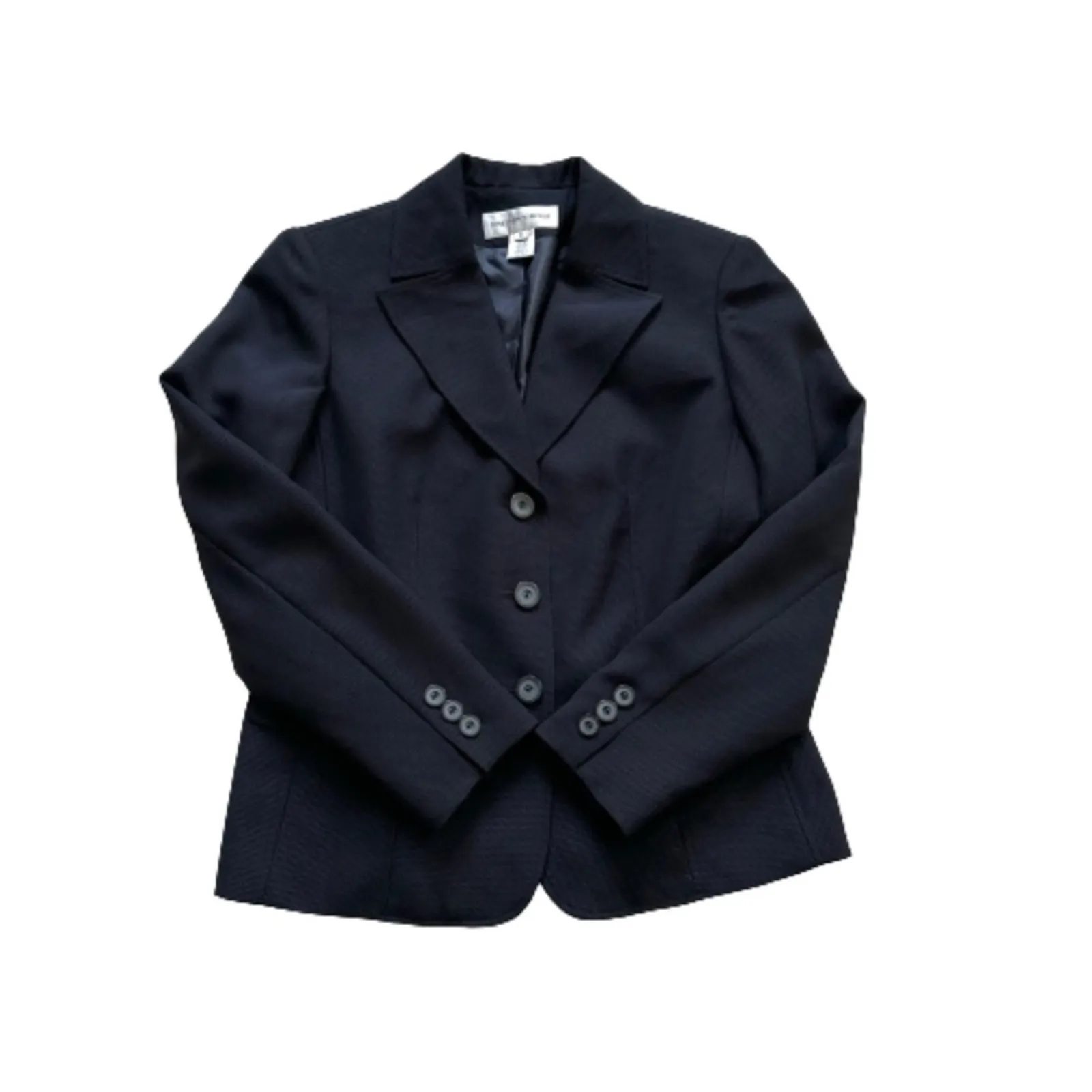 Jones New York Suits Blazer Jacket Women Navy Blue Button Front Career Size 6 - Image 7