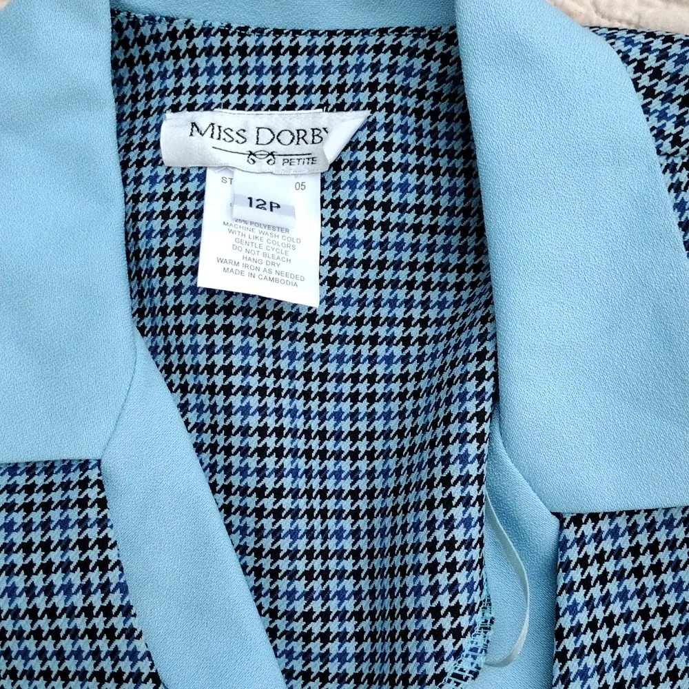 Miss Dorby Houndstooth Two Piece Suit Set SIZE 12P Black - Image 4