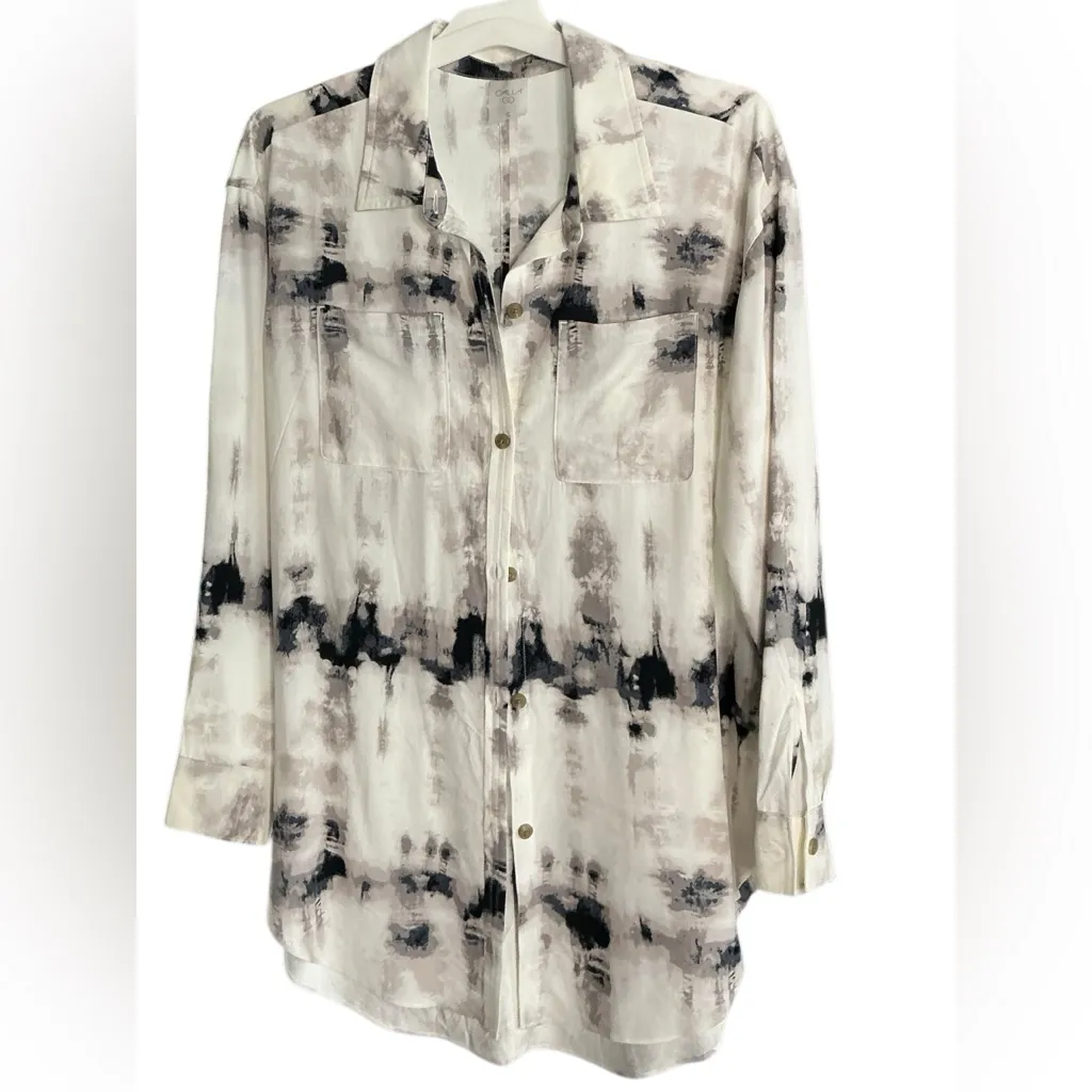 CALIA by Carrie Underwood Black and White Button Down Shirt Blue - Image 3