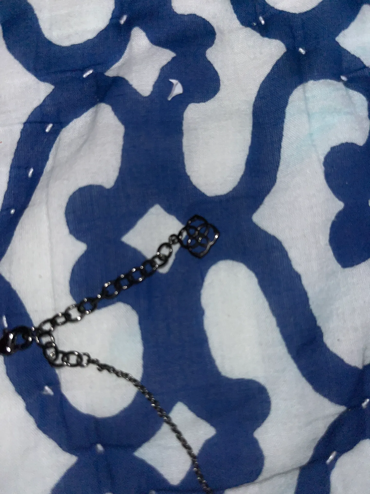 Black  Elisa Gunmetal Stone Necklace - Image 3