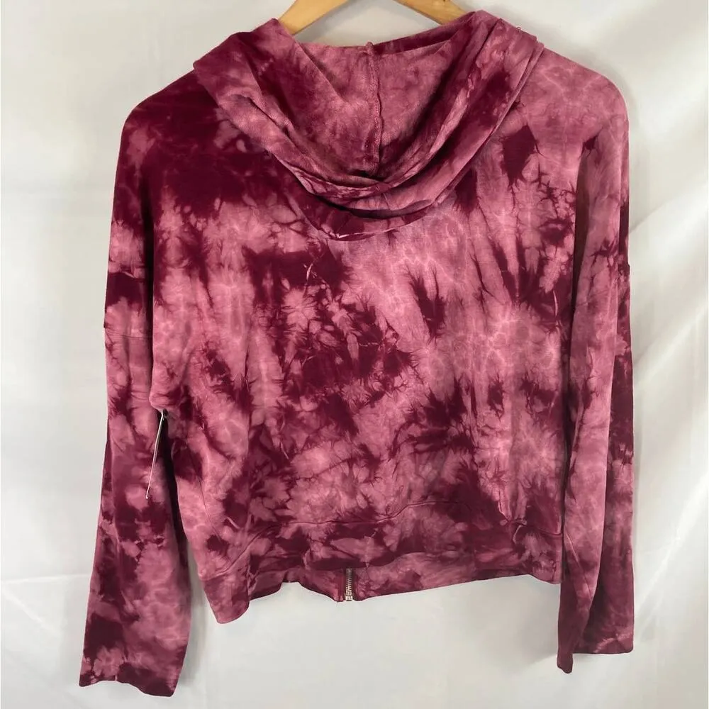 NWOT Baea tie dye zip up hoodie S Pink - Image 4