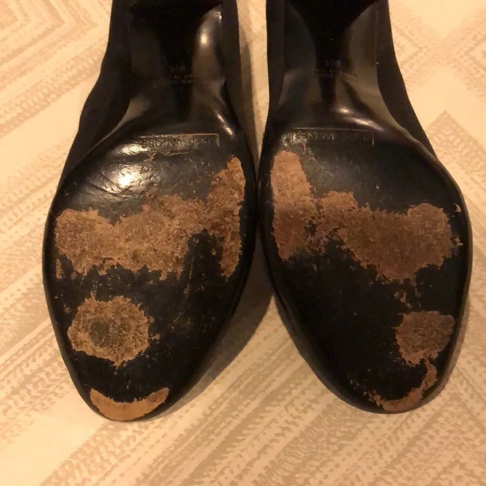 Marc Jacobs Black Satin Open Toe Heels with Rhinestone Bow Size 9 - Image 8