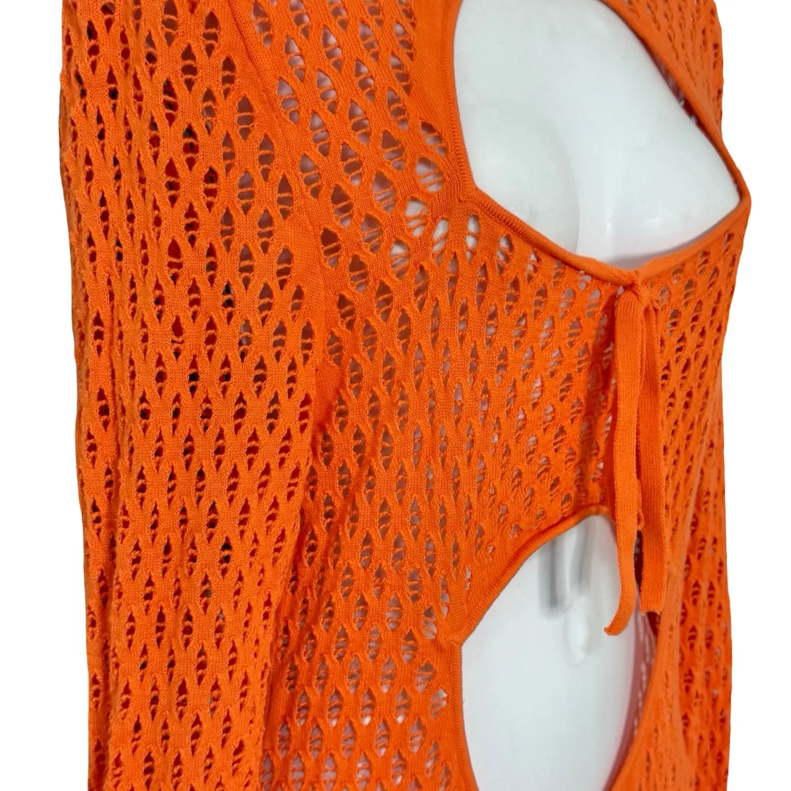 House of Sunny Orange Capture Tie Front Cut - Image 13