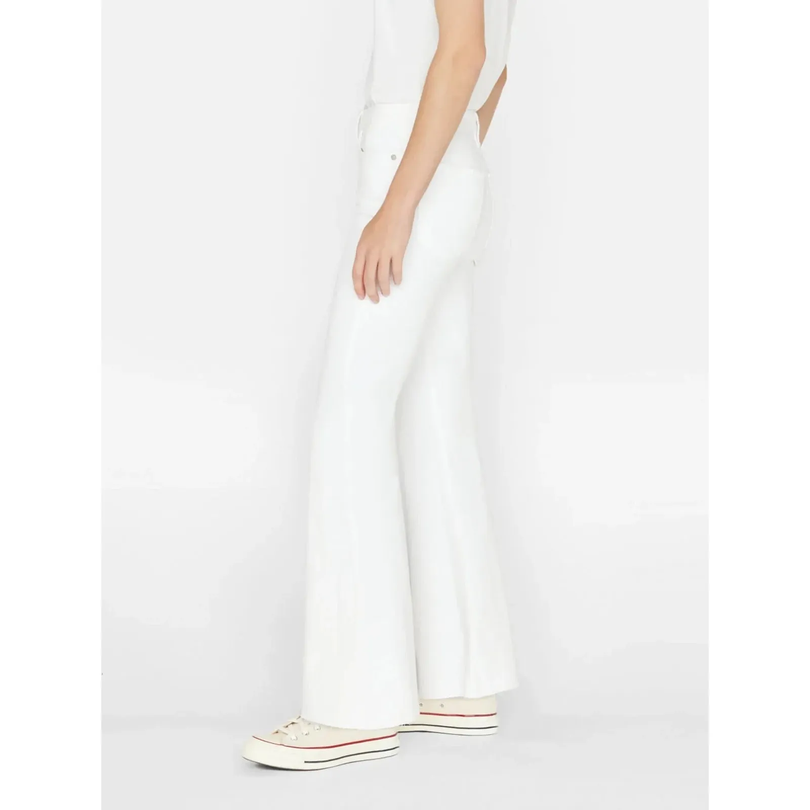 Frame Jeans Womens 26x30 White Le Easy Flare High Rise Flared Stretch Denim - Image 12