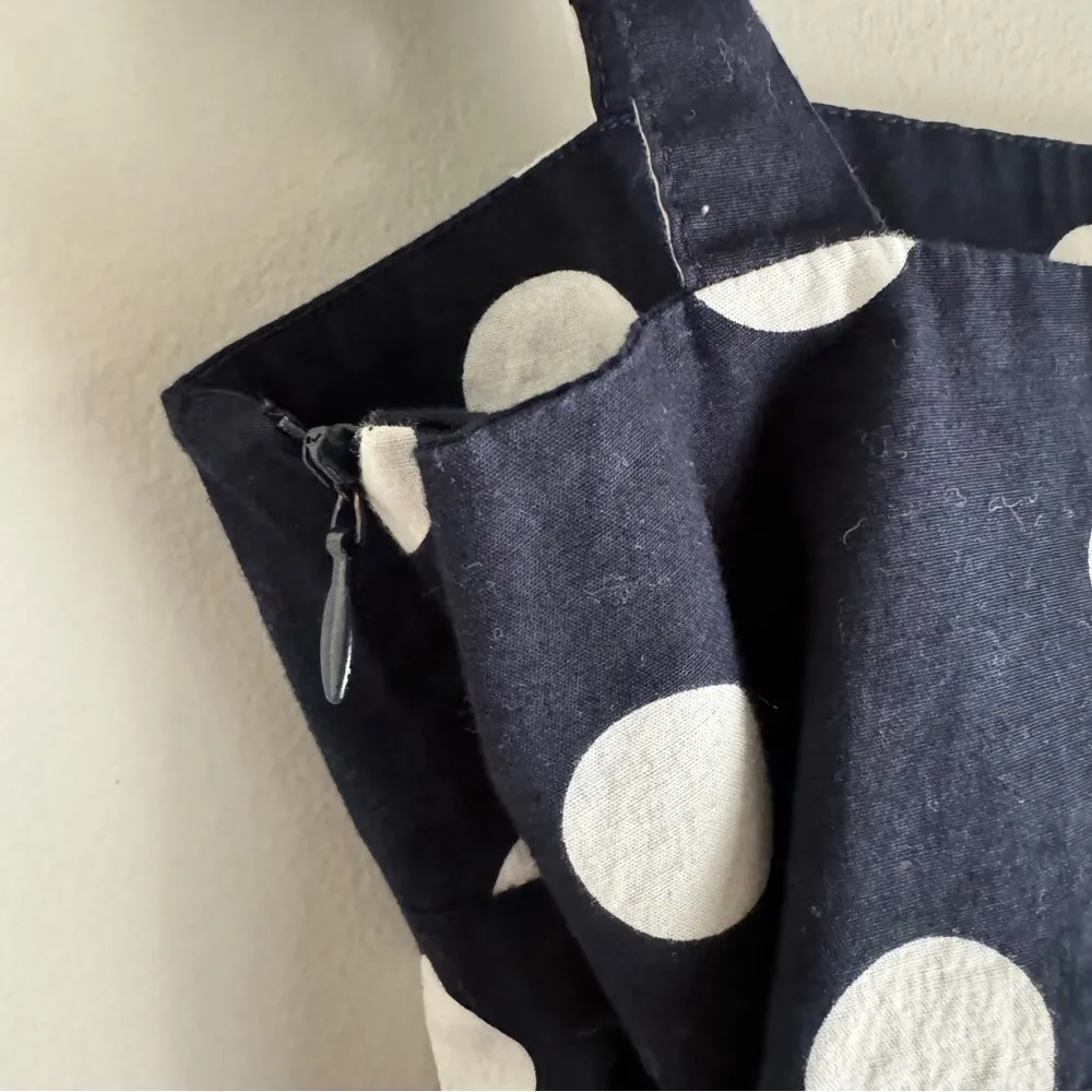 Zara Tie Shoulder Navy White Polka Dot Bodysuit Size XS - Image 7