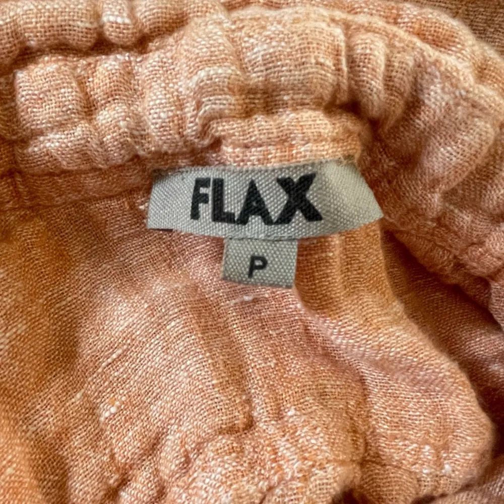 Flax Linen Button Down Shirt Peach size P (4-6) - Image 4