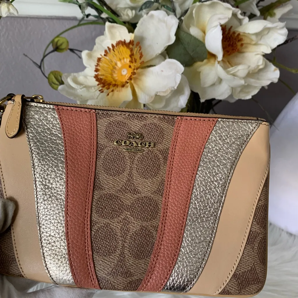 Coach Signature Wave Patchwork Wristlet - Image 3