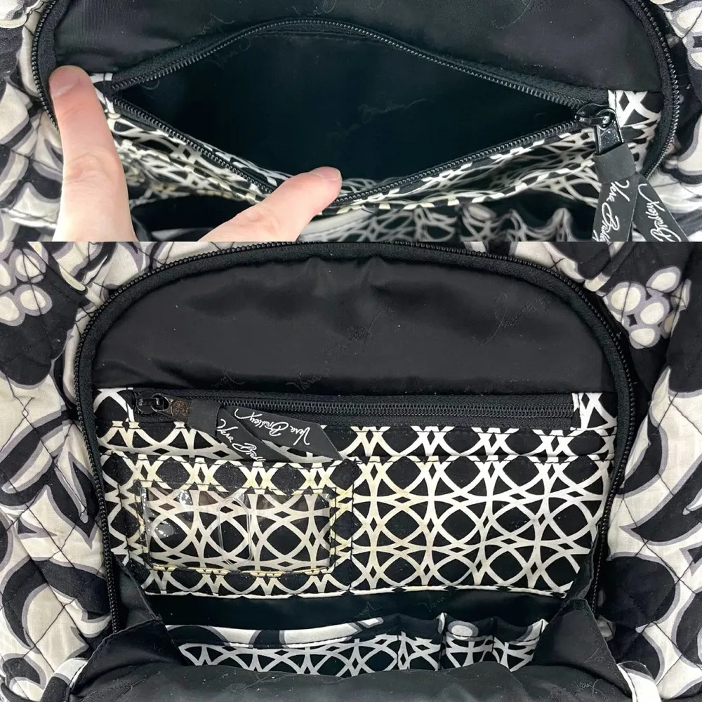 Vera Bradley Night & Day (Summer 2010) Black White Large Laptop School Backback - Image 2