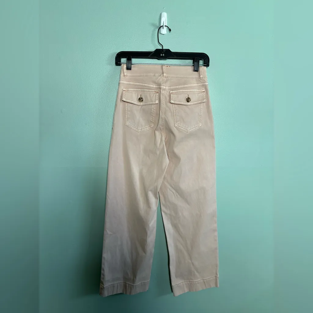 Womens SPANX Stretch Twill Wide Leg Cropped Pant Pale Pink And Green Bundle Sz S - Image 6