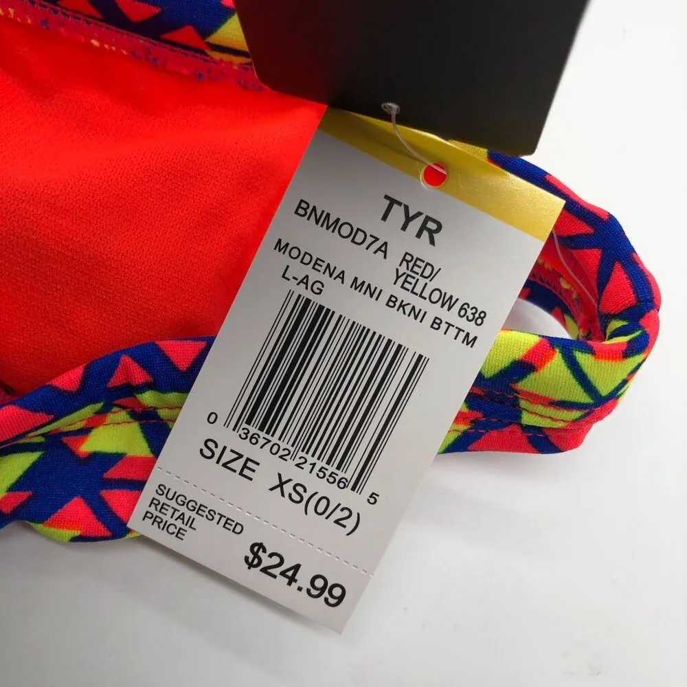 TYR Modena Trinity Mini Bikini Bottom Minimal Coverage Drawstring Colorful XS - Image 5