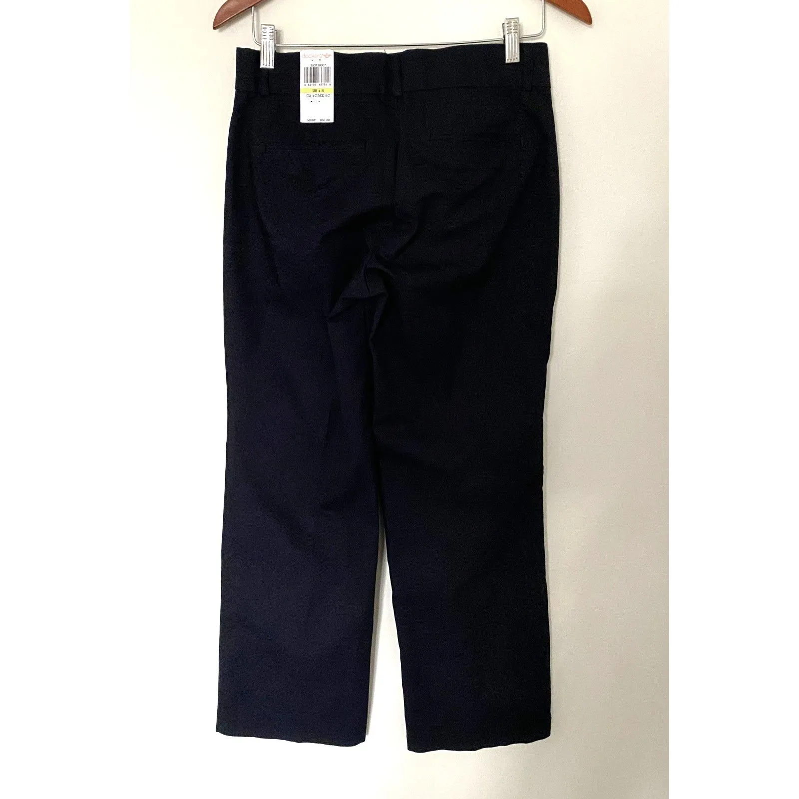 NWT Dockers Navy Metro Flat Front Boot Leg Trouser Stretch Waist Slimming 4S - Image 3