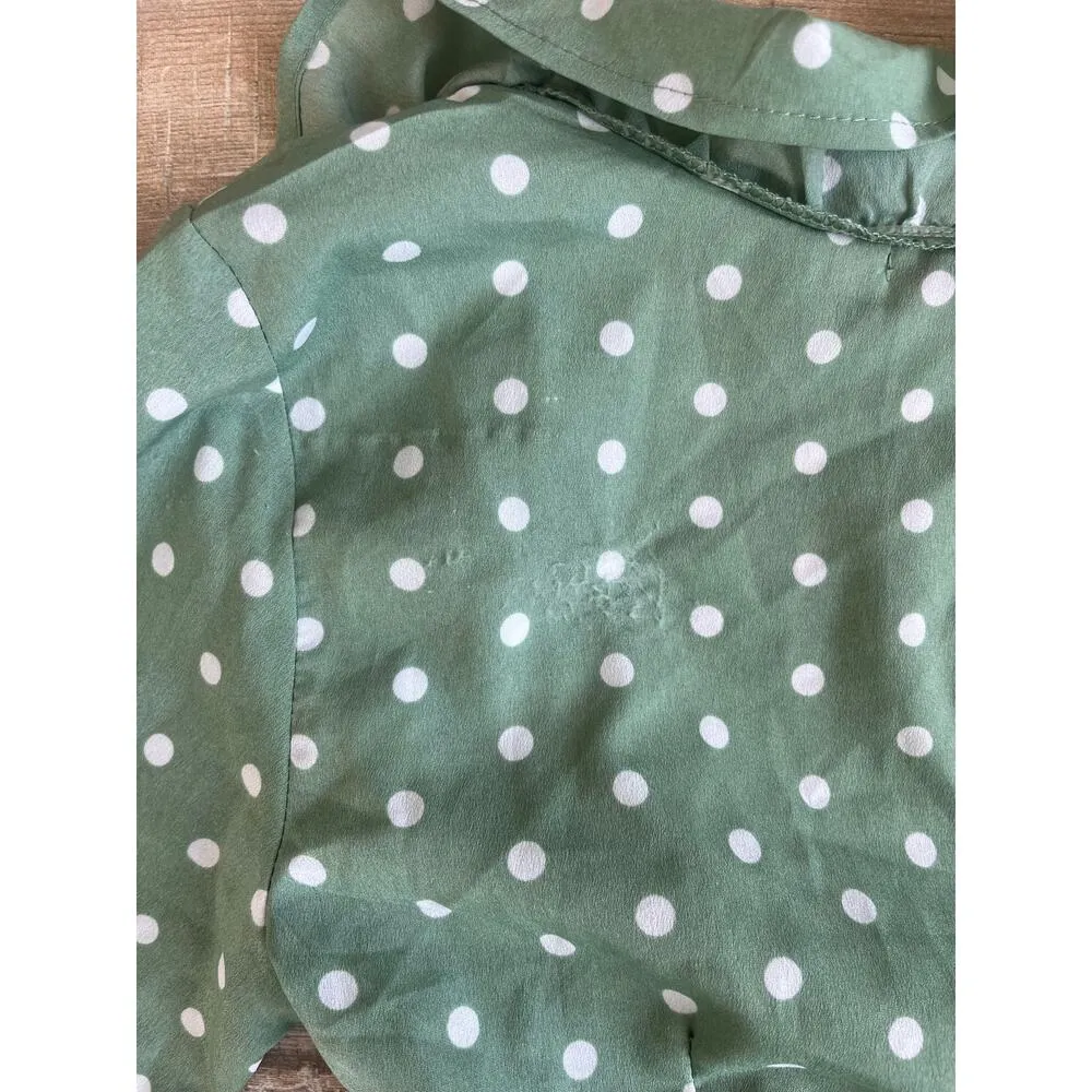 Verge Girl Green Polka Dot Wrap Dress Size AU6/US2 - Image 4
