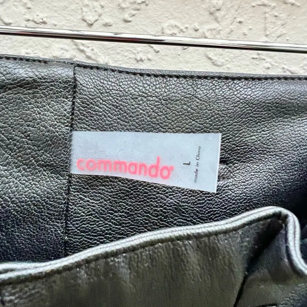 Commando vegan leather pleated ankle pants black size large women L - Image 5