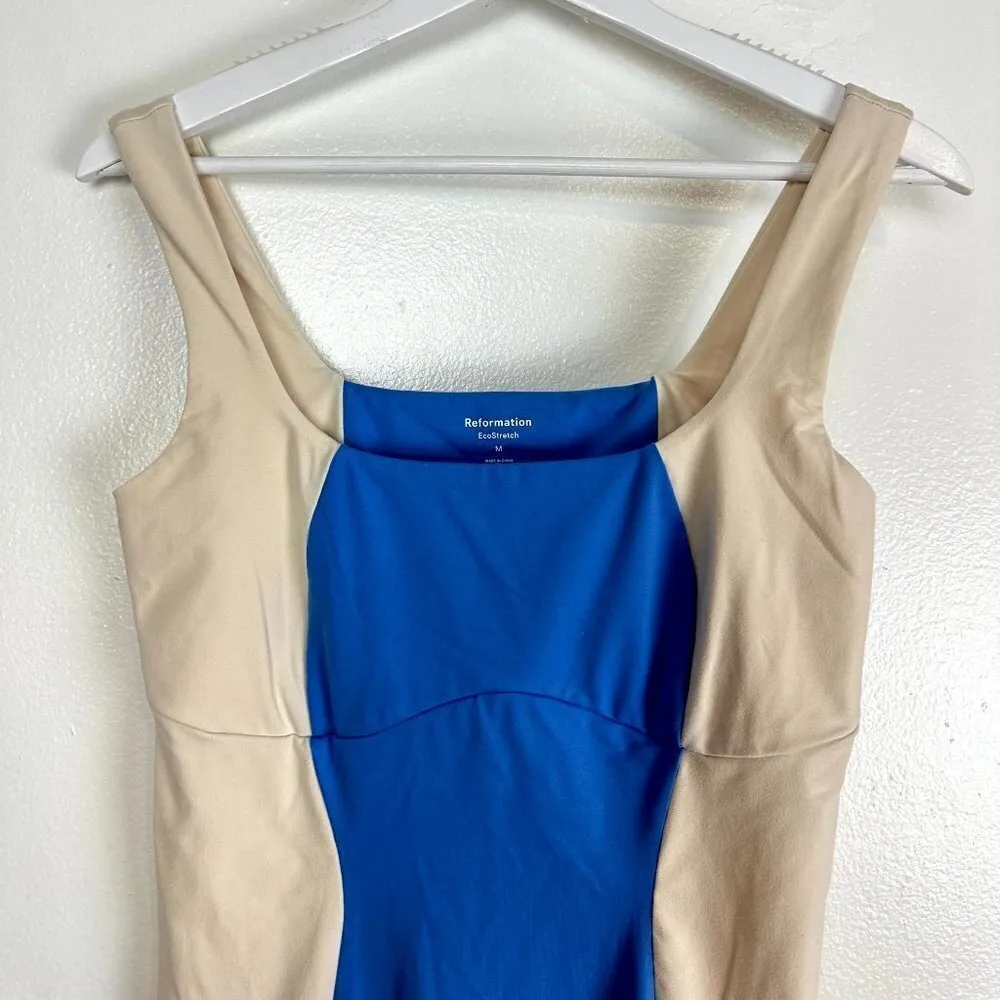REFORMATION Adelyn Ecostretch Short Jumpsuit in Granada/Almond Size Medium - Image 3