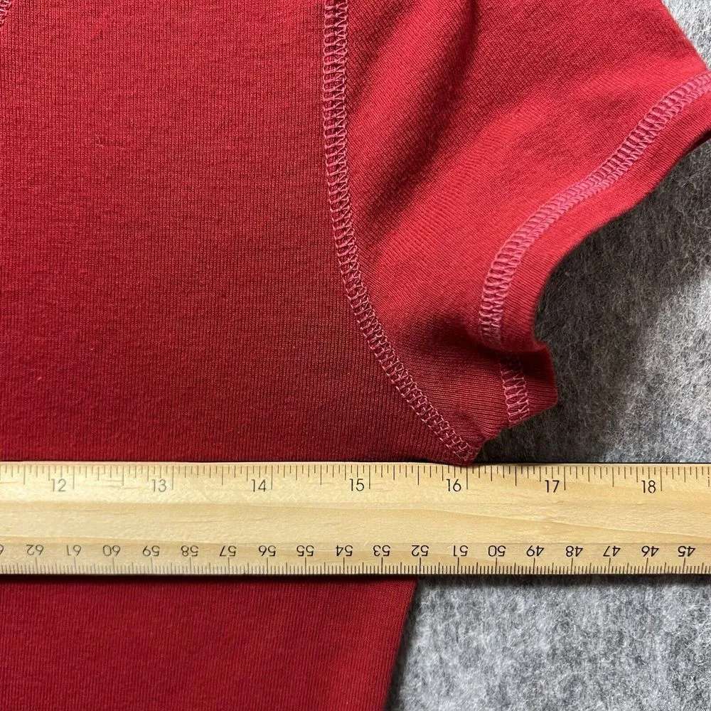 Gap T Shirt Womens Medium Short‎ Sleeve Red V Neck Fitted Baby Tee Blank - Image 2