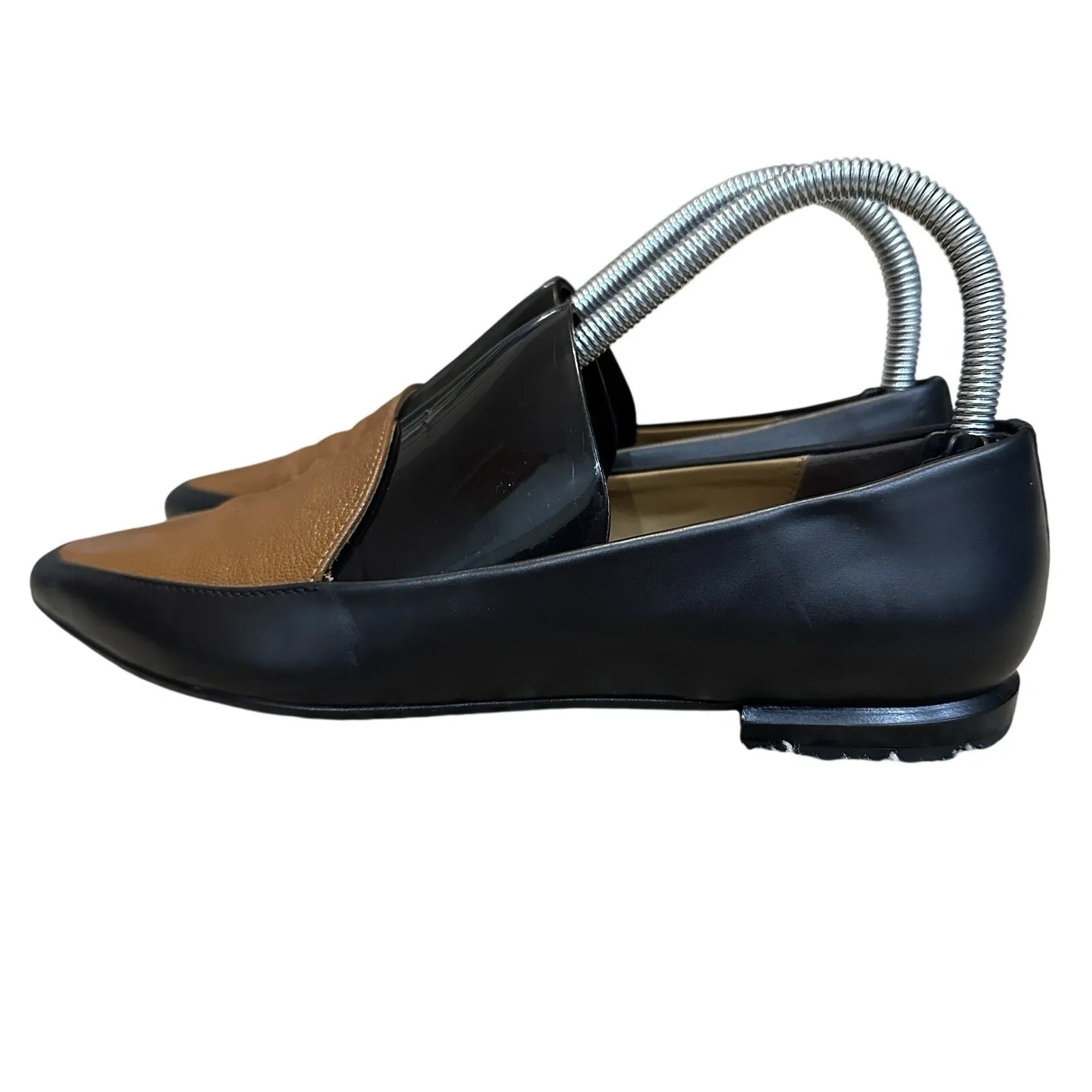 Everlane The Modern Point Black Brown Leather Loafers Flats Shoes ITALY Womens 7 - Image 3