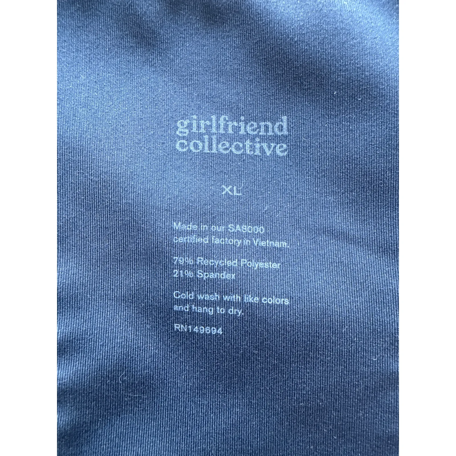 Girlfriend Collective Paloma Compression Bra in Navy Blue Size XL - Image 7