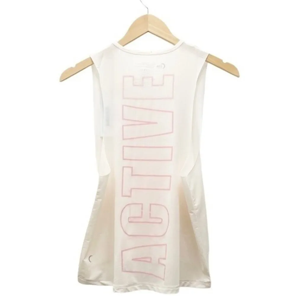 NWT Zyia Hot Pink & Ivory Blush Spell-Out Athlete Tank Muscle Top Womens Size XL - Image 2