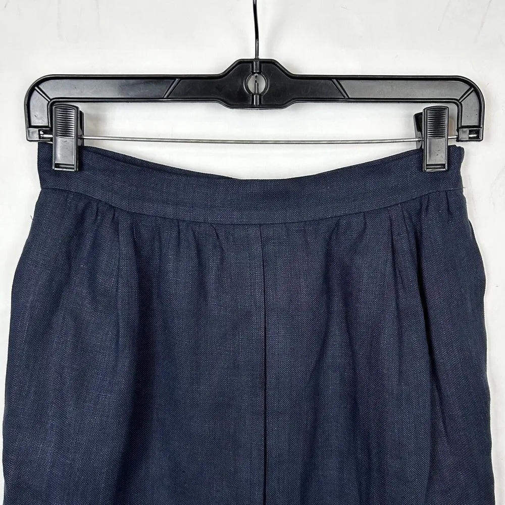 Vintage Valentino Boutique Size 2 Denim Pleated Pencil Skirt Career office wear Blue - Image 4