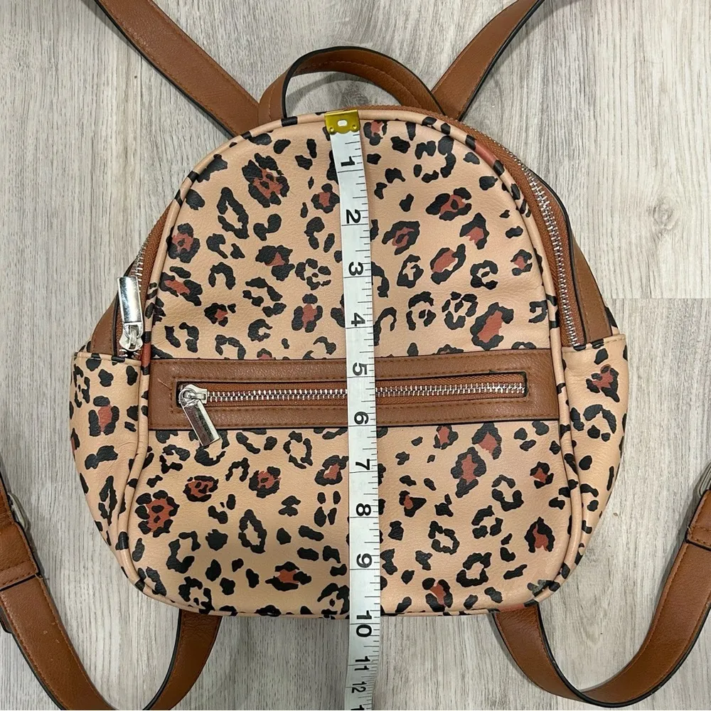 Wild Fable Faux Leather Mini Backpack Purse Leopard Print Medium Bag Adjustable - Image 2