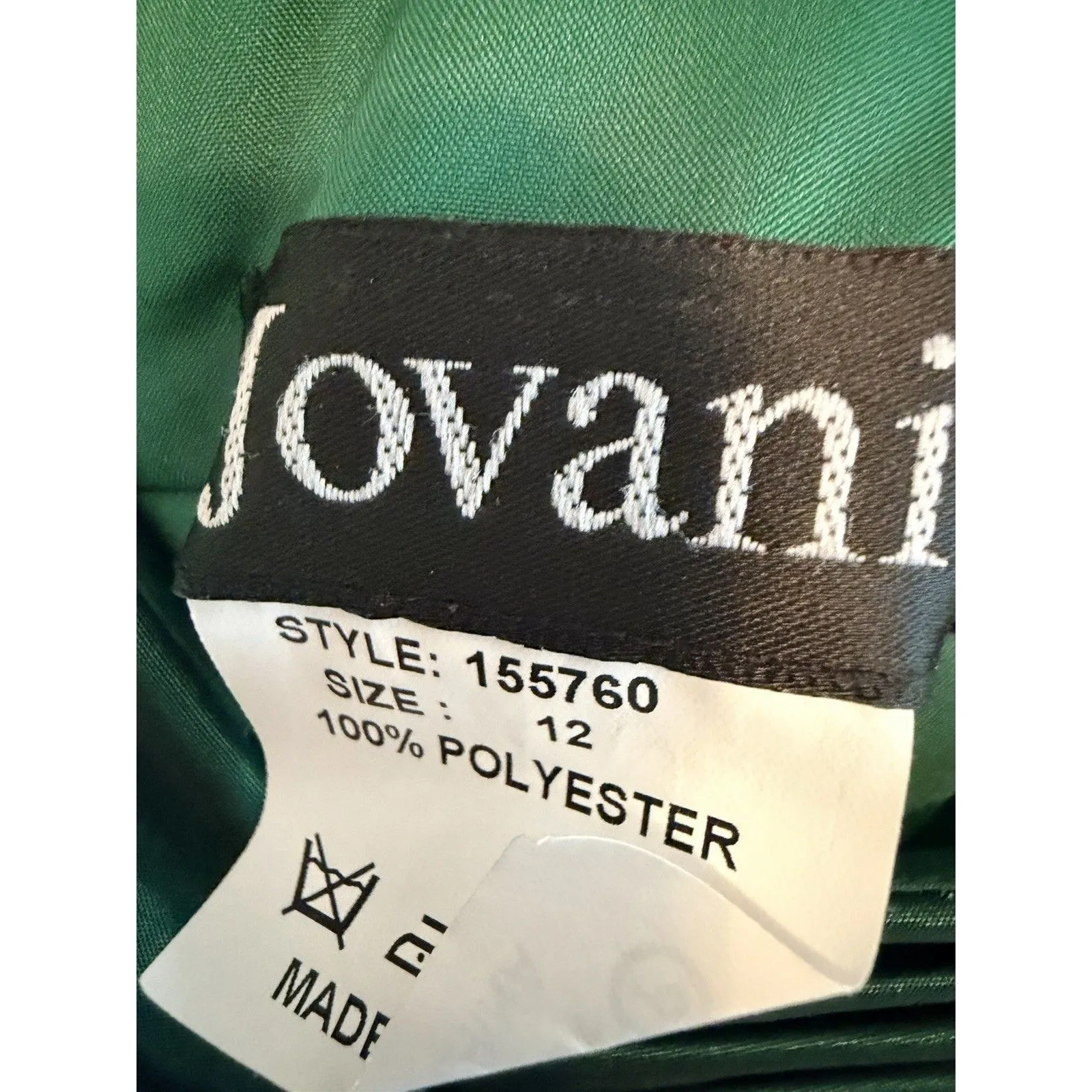 Jovani Green Bubble Mini Dress Womens Size 12 Embellished Brooch - Image 3