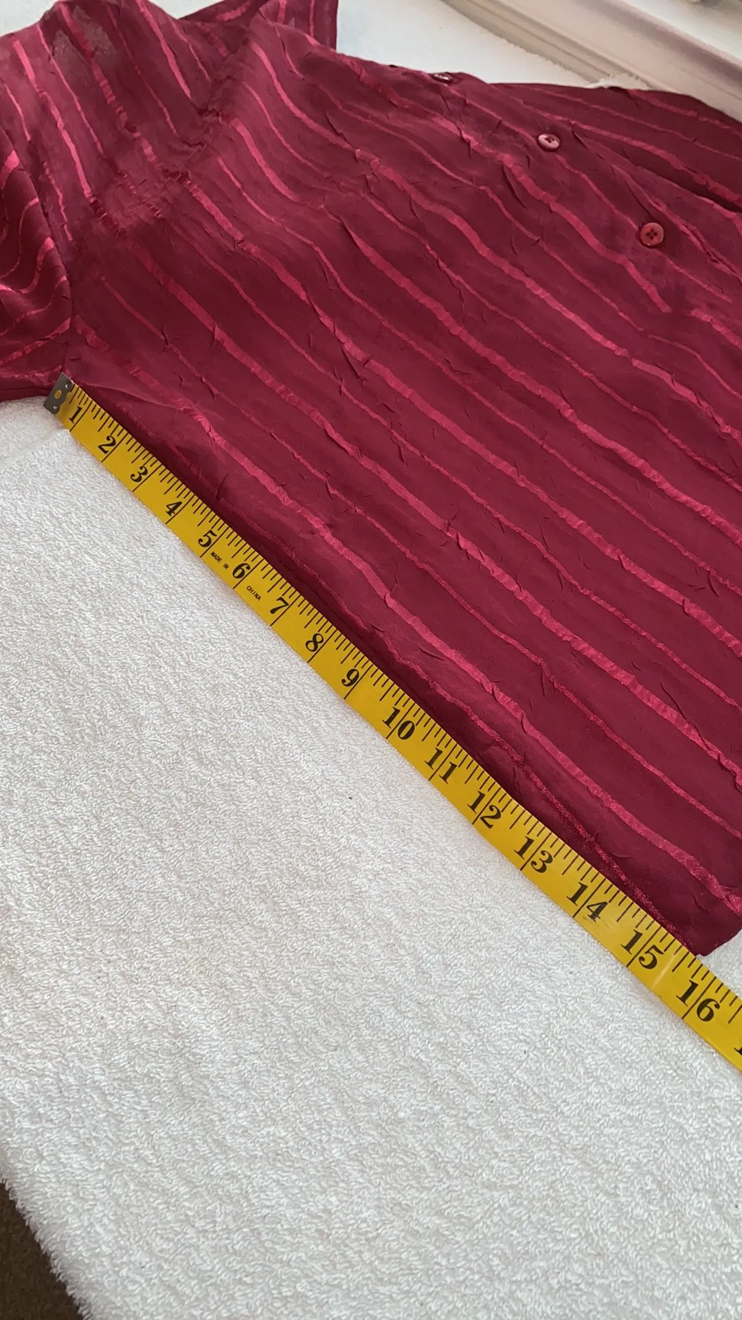 blouse w/tank top sheer blouse button down long sleeve Sz Larg - Image 2