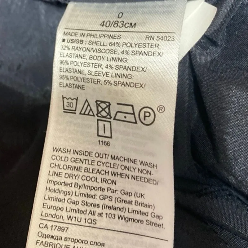 Banana Republic Women's Blue Plaid Checkered Flare Sleeve Blazer Coat Jacket 0 - Image 5