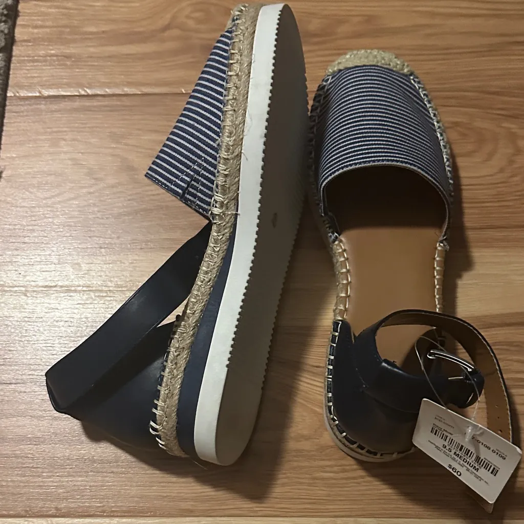 a.n.a  Navy and Tan Striped Sandals - Image 3