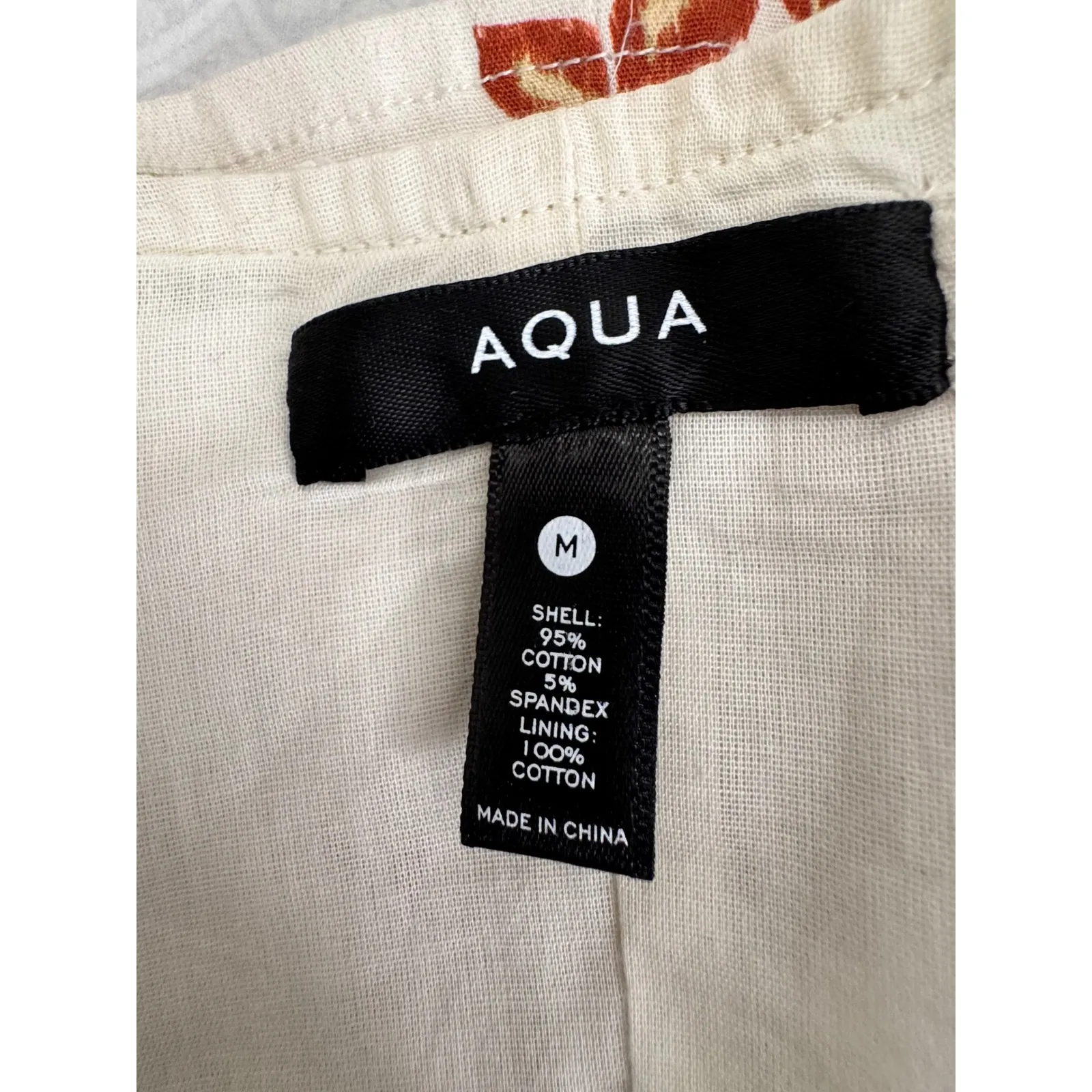 AQUA  Floral Print‎ Puff Sleeve Button Front Top Blouse - Women's - Image 9