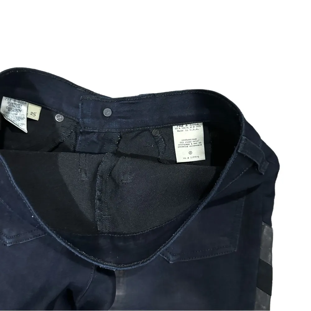 Rag & Bone Halifax Leather Panel Motocross Jeans Jeans Sz 25 Midnight Wash - Image 6