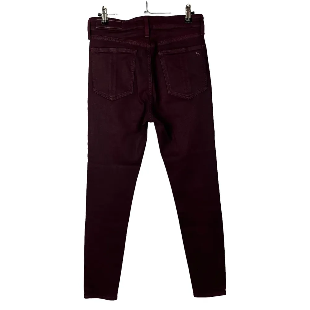 Rag & Bone Nina High Rise Ankle Skinny Coated Wine Red Skinny Jeans 27 - Image 42