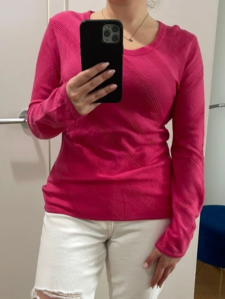 Pink Scoop Neck Italian Sweater Small/Medium - Image 3