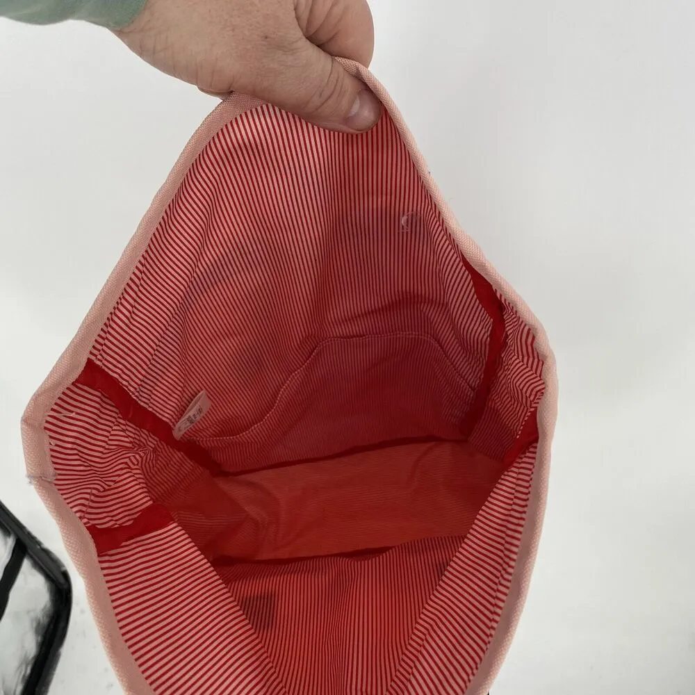 Herschel Rolltop Canvas Backpack Pink Medium RARE - Image 5