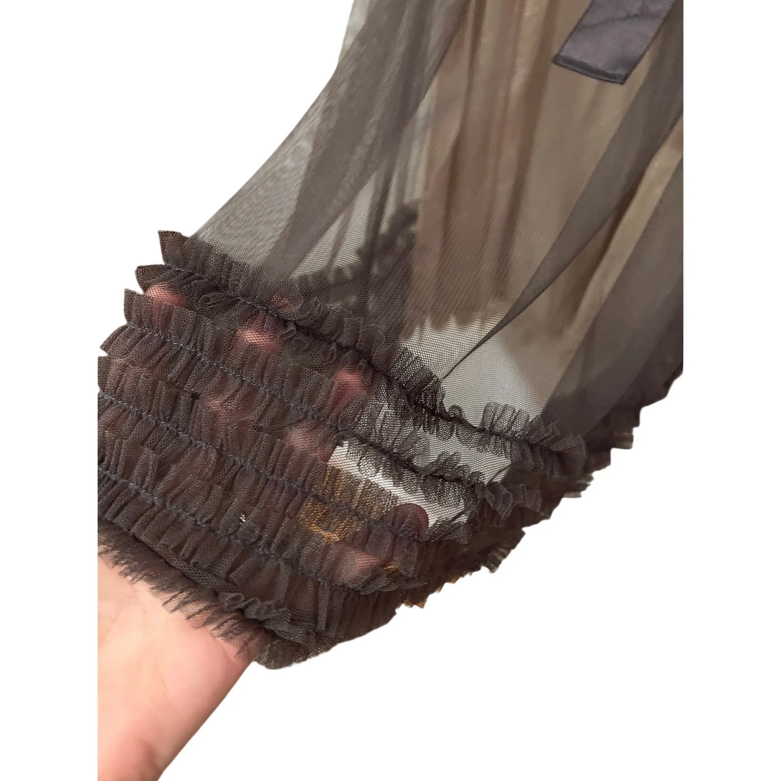 Anthropologie Moulinette Soeurs Midi Dress Tulle Overlay Ruffle Sz. XS - Image 7