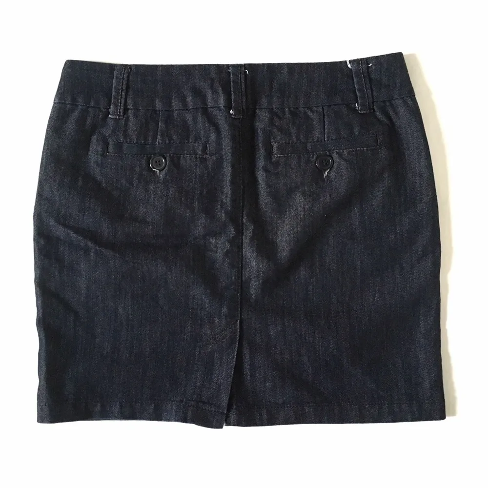 90s Y2K Vintage Blue Epic Dark Rinse Low Rise Denim Mini Skirt, Sz 6 - Image 2