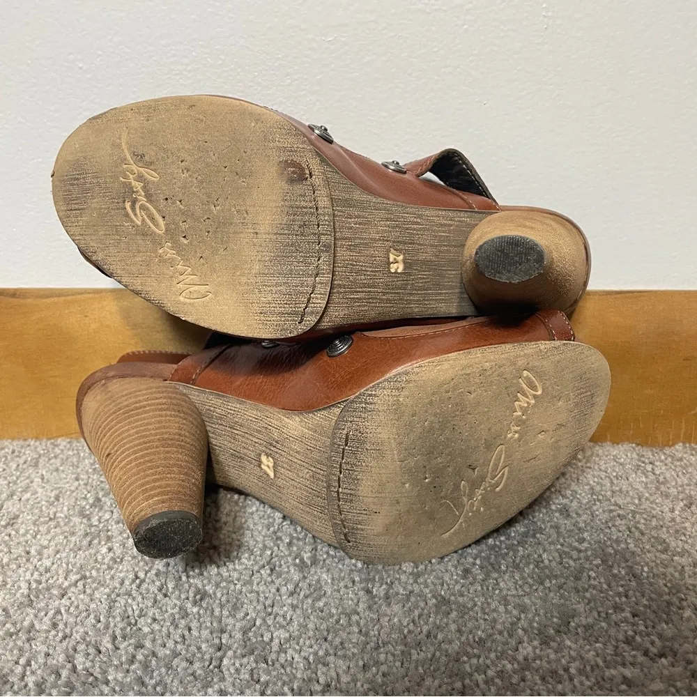 Miss Sixty Vintage Leather Platform Mule with strap size women’s size 37/6.5 - Image 7