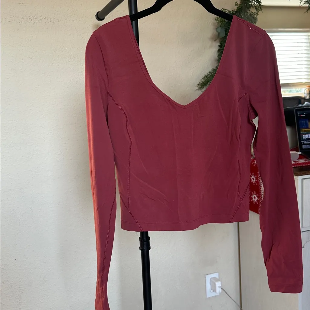 Lululemon Align Long Sleeve Top Maroon Size 6 - Image 6