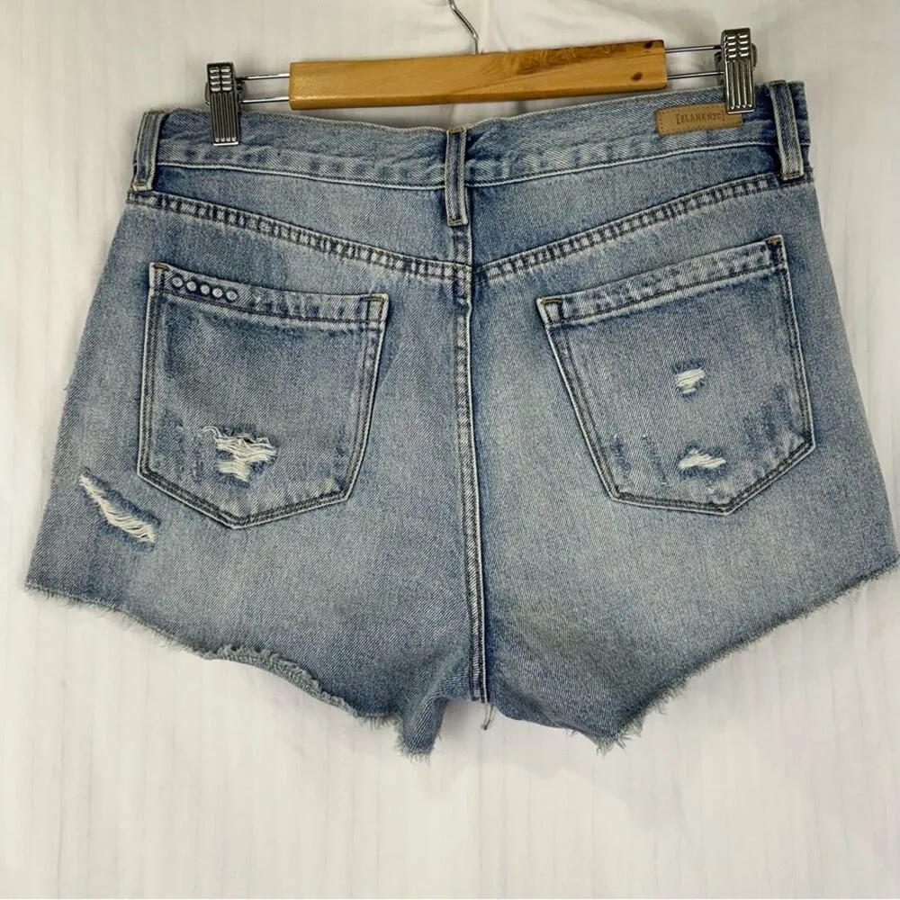 Blank NYC Distressed Cut-Off Denim Jean shorts Light Wash %100 Cotton Daisy Duke - Image 5