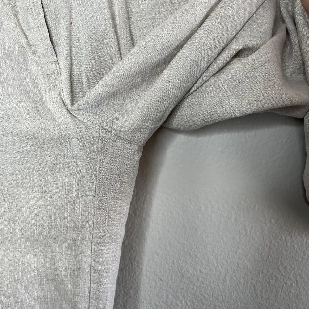 Saint James Womens Beige European Linen Crop Pants Size 8 - Image 8