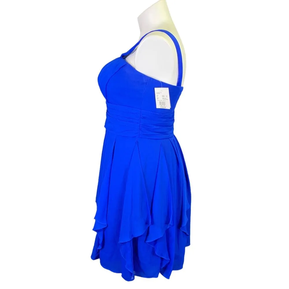 Davids Bridal Womens Bridesmaid Party Dress Chiffon Layered Skirt Blue Size 14 - Image 5