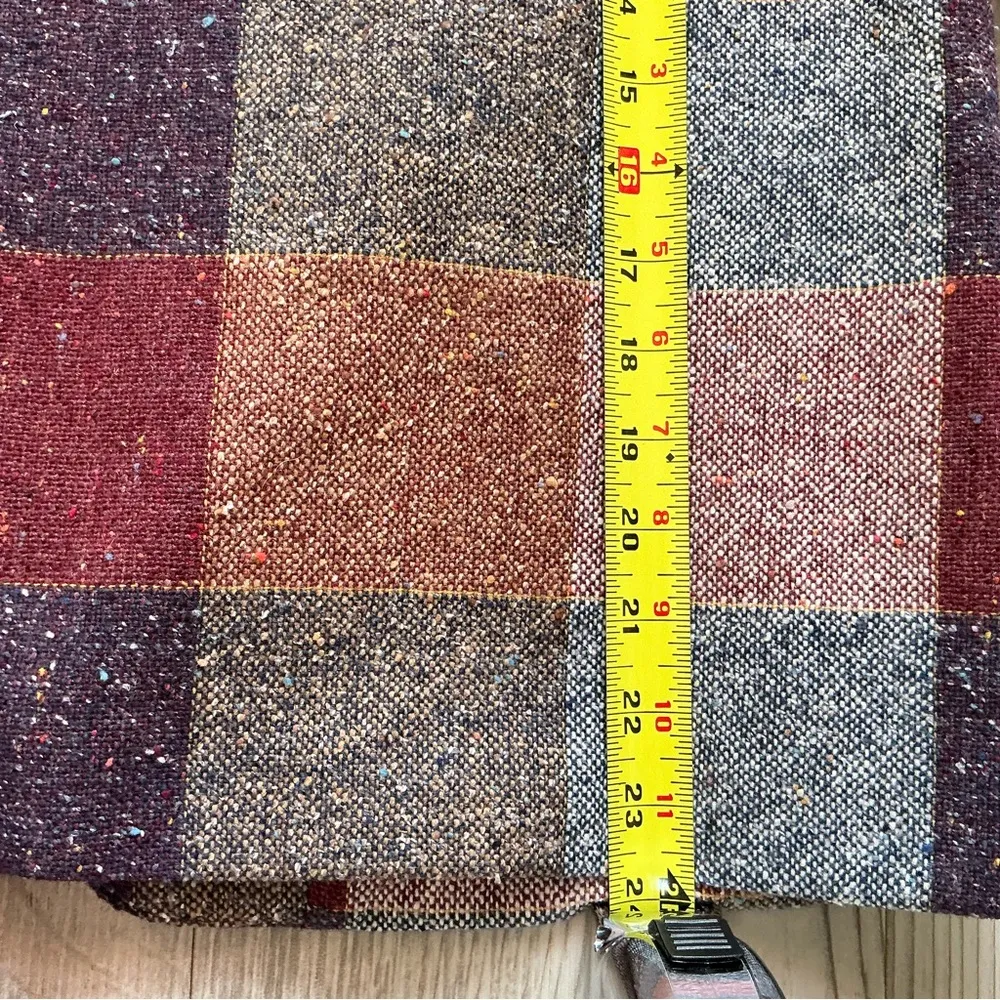 Vintage  women’s Sz 8 wool blend open front jacket woven tweed plaid - Image 8