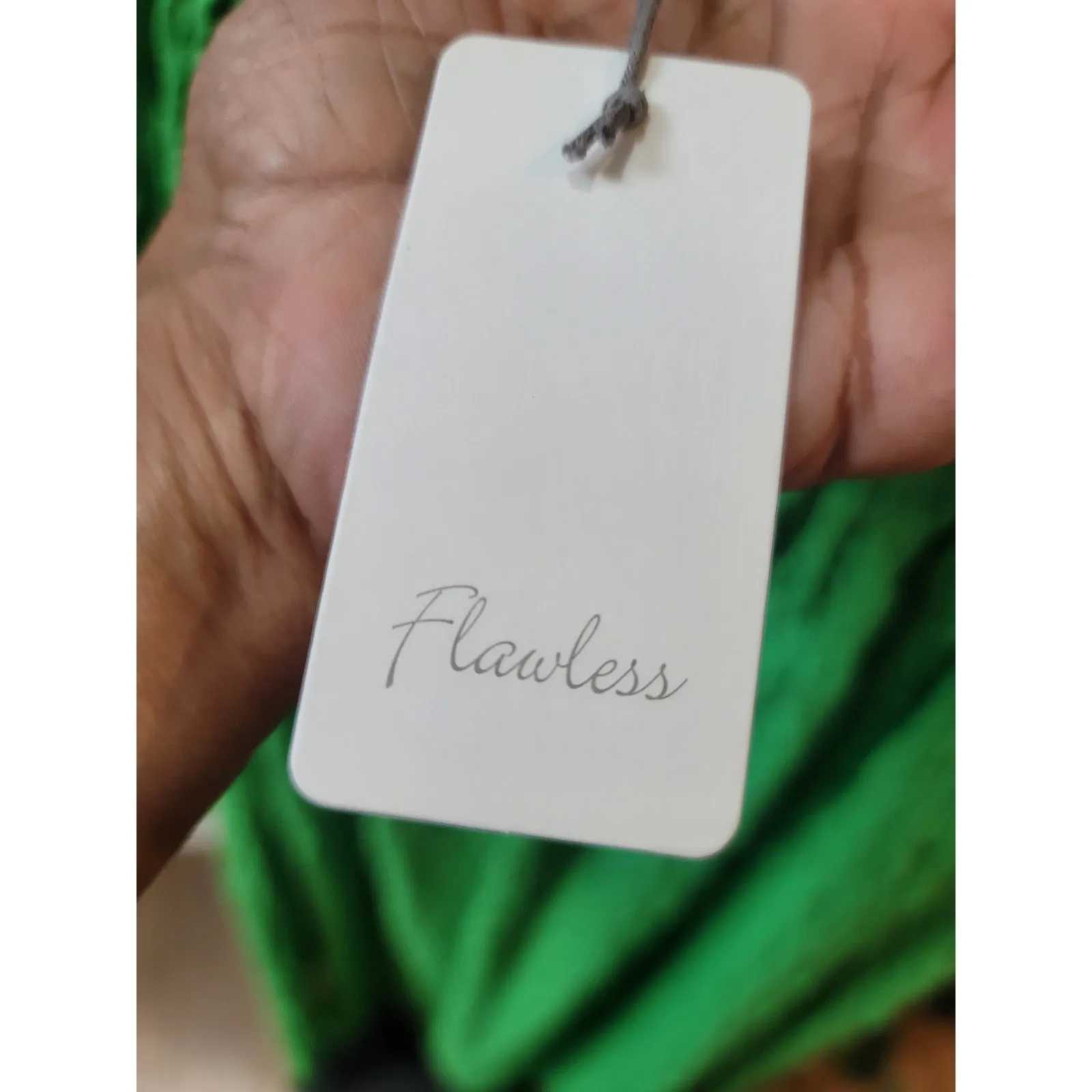 Flawless Dress Womens Large Green Textured Sleeveless Tie Front Stretchy - Image 9