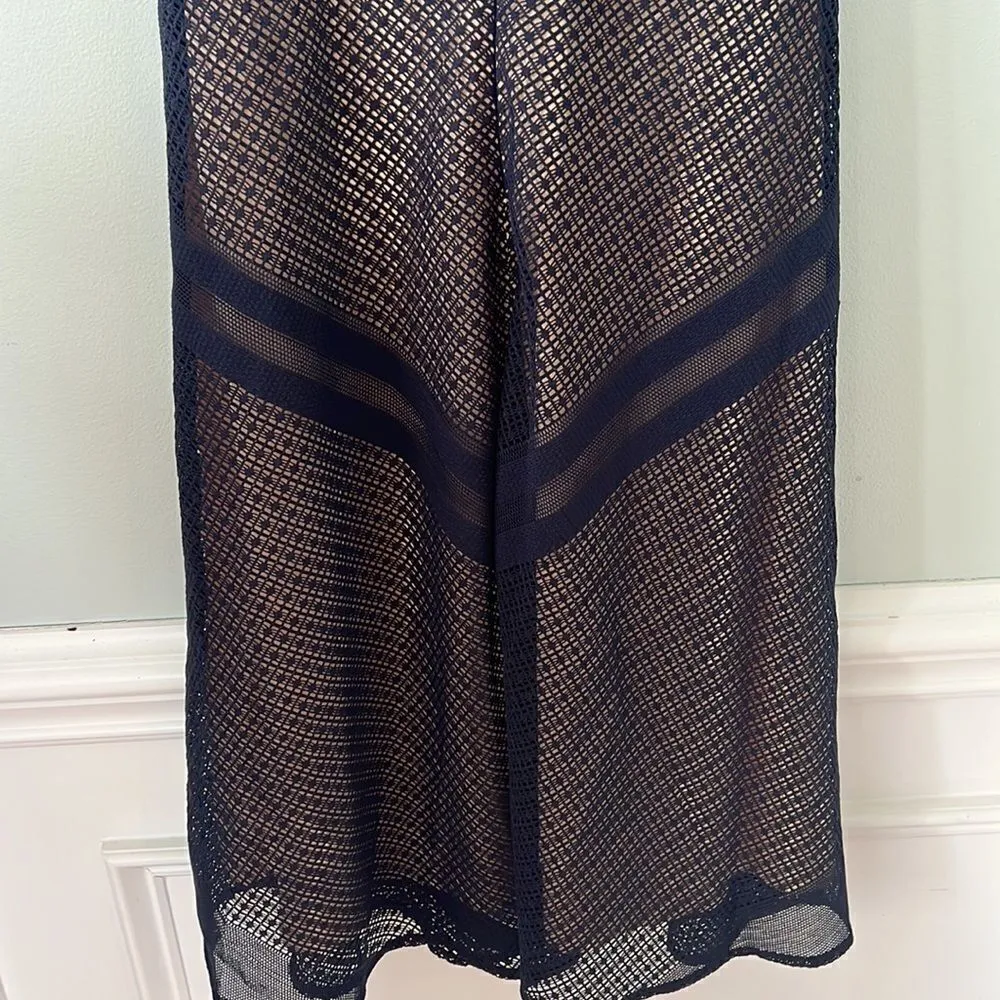 Current Air Anthropologie Hearst Lace Patchwork V Neck Midi Dress Navy NEW - Image 5