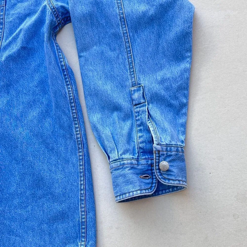 Vintage 90's denim denim shirt Goofy mickey mouse cowboy cartoon casual Sz XL Blue - Image 4