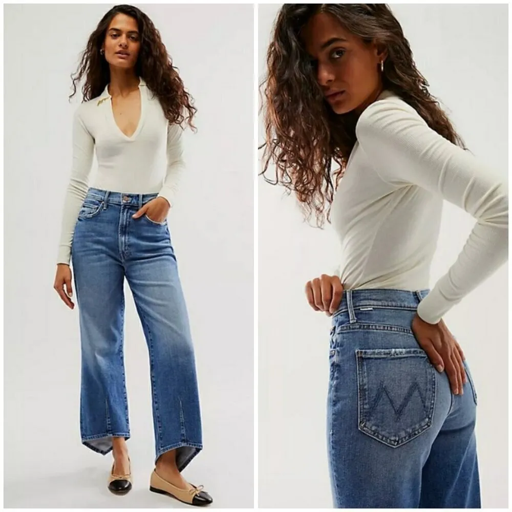 💕MOTHER💕 The Backstabber Flood Jeans ~ High On the Hog 27 NWT Blue - Image 6
