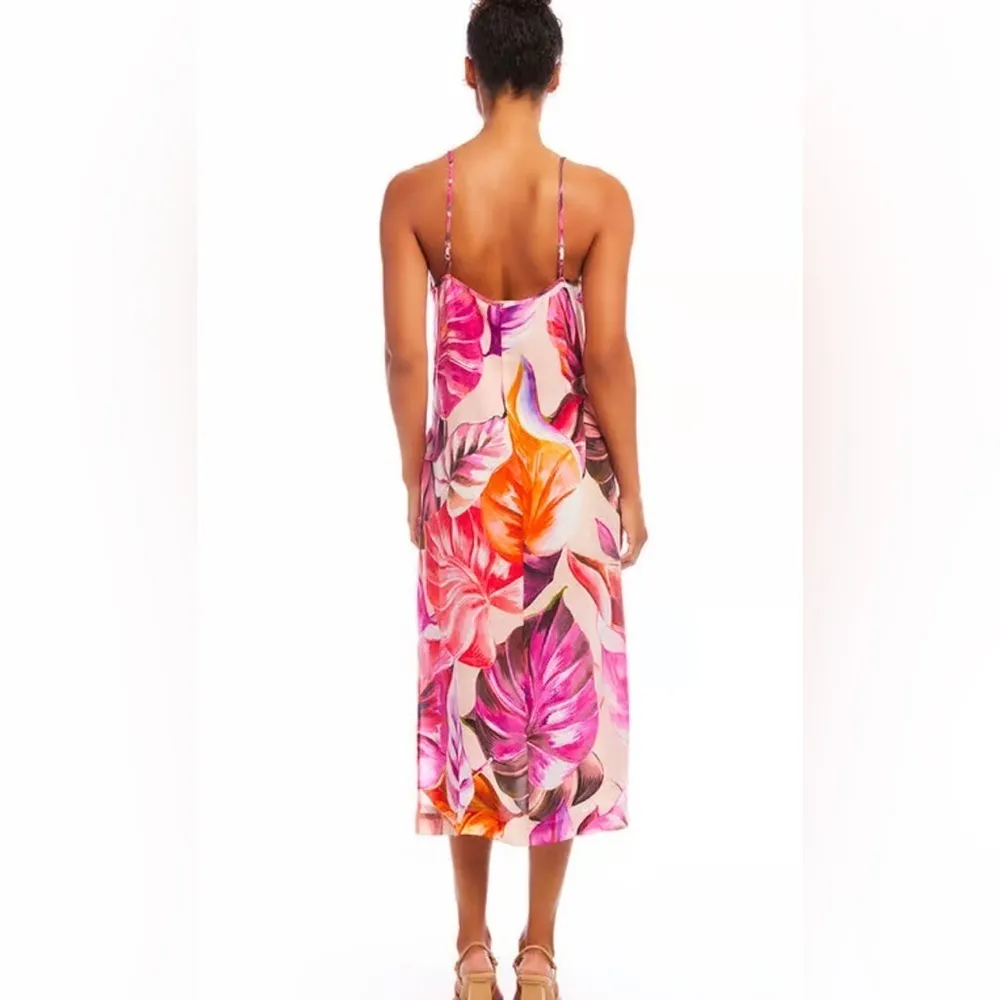 Karen Kane vibrant print cupro side slit midi dress. Size Medium. NWT. - Image 2