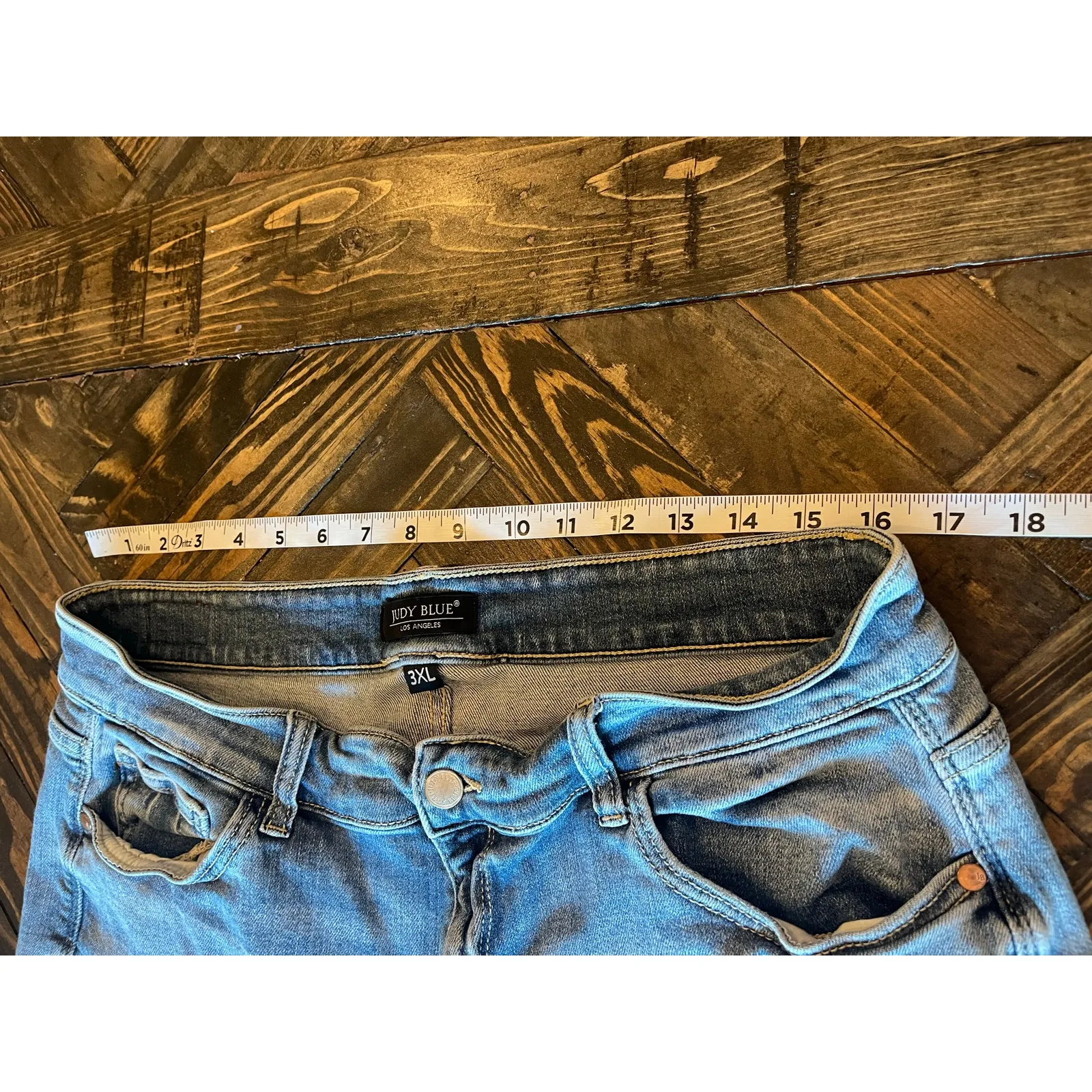 Judy Blue Denim Blue Jean Shorts Women 3XL Jorts Light Bermuda Comfy Stretch - Image 5