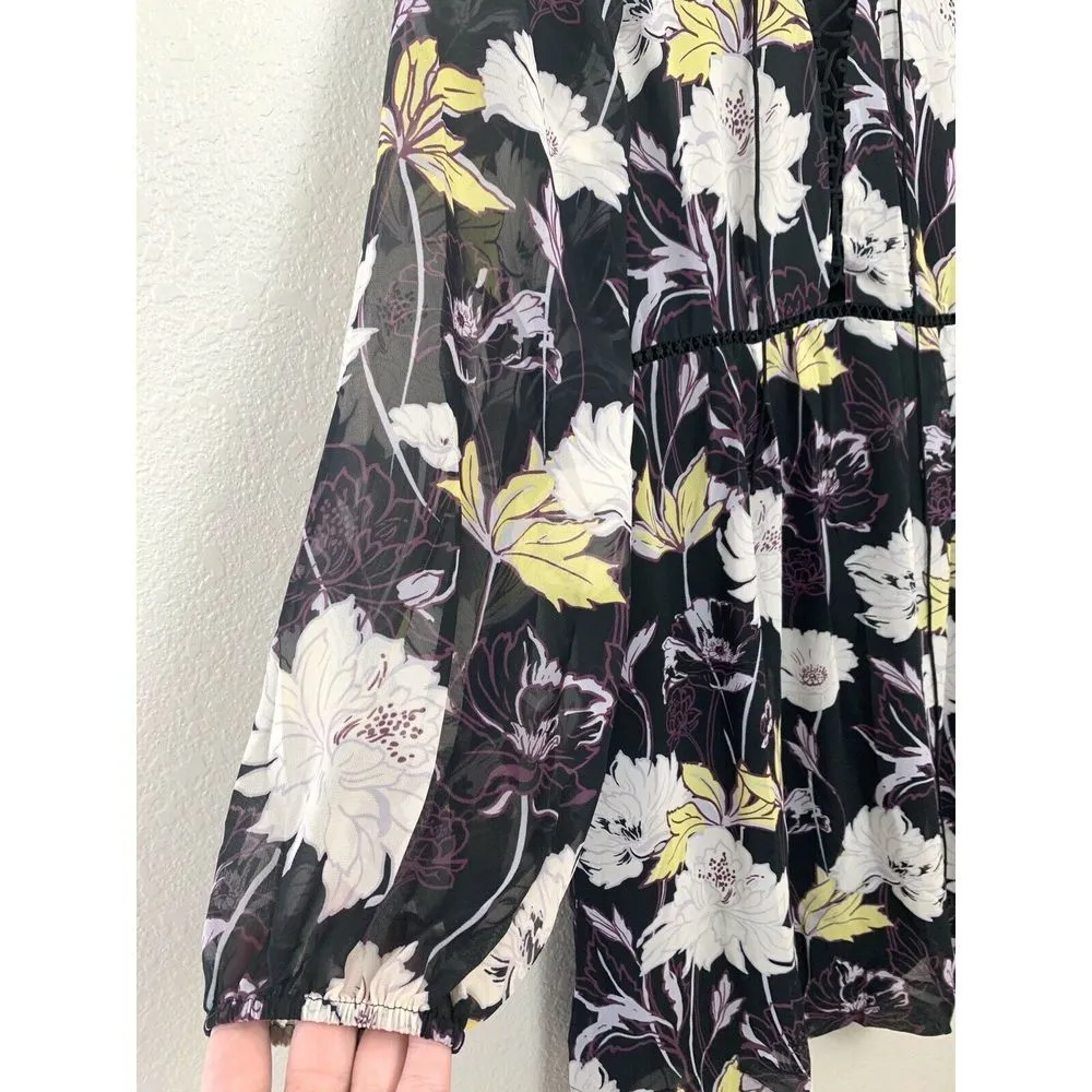 Ella Moss Floral Haze Lace Up Georgette Dress - Image 4